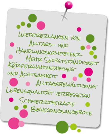 Begriffe aus der Ergotherapie augelistet